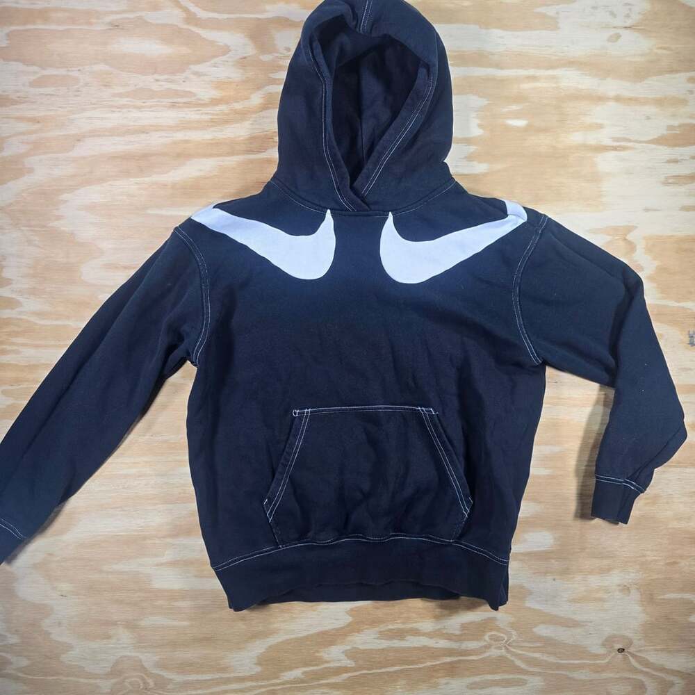 Nike Double Swoosh Oversized Fleece Hoodie Black Size XS